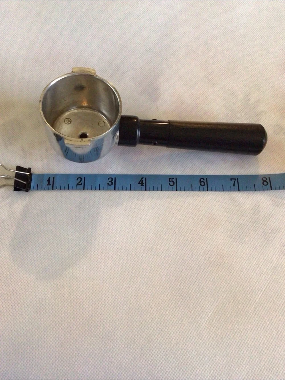 Black and Silver Portafilter and Filter Basket - Espresso Machine Accessory